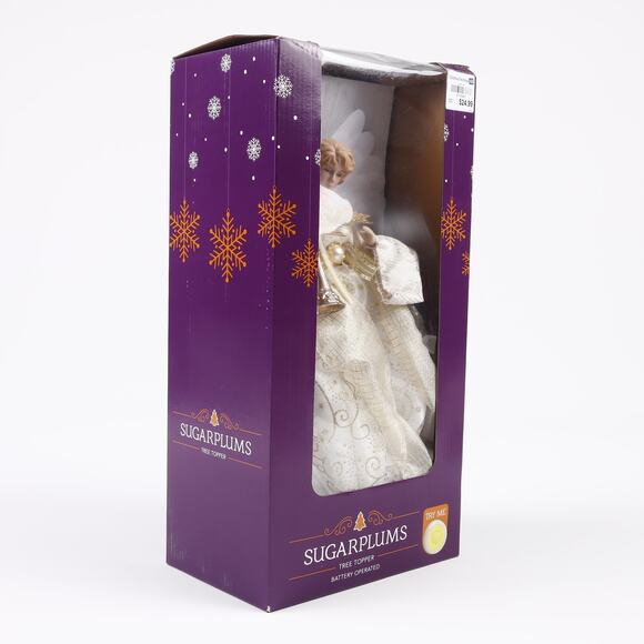 Christmas Tree Shops Windy Hill Collection Sugarplums Angel 14" Lit Tree Topper - Picture 2 of 8